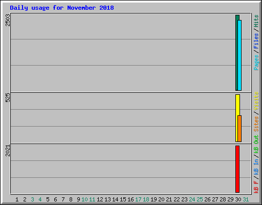 Daily usage for November 2018
