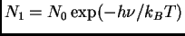 $N_1 = N_0 \exp(-h\nu/k_B T)$