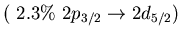 $(\ 2.3\%\ 2p_{3/2} \to 2d_{5/2})$