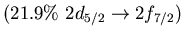 $(21.9\%\ 2d_{5/2} \to 2f_{7/2})$
