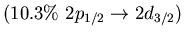$(10.3\%\ 2p_{1/2} \to 2d_{3/2})$