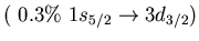 $(\ 0.3\%\ 1s_{5/2} \to 3d_{3/2})$