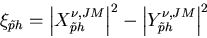 \begin{displaymath}
\xi_{\tilde{p} h}=\left\vert X^{\nu,JM}_{\tilde{p} h}\right\vert^2-
\left\vert Y^{\nu,JM}_{\tilde{p} h}\right\vert^2
\end{displaymath}