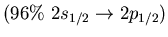 $(96\%\ 2s_{1/2} \to 2p_{1/2})$
